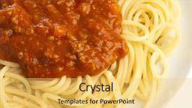  Presentation with extreme - Beautiful theme featuring closeup of a delicious pasta backdrop and a  colored foreground