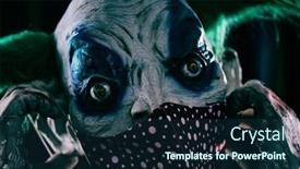  Presentation with clown - PPT theme having closeup-of-a-disturbing-evil background and a navy blue colored foreground