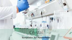  Presentation with liquid - Audience pleasing presentation design consisting of closeup-of-a-doctor-hands backdrop and a mint green colored foreground