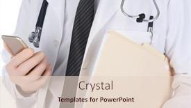  Presentation with man holding phone - Slide set with closeup-of-a-doctor-holding background and a lemonade colored foreground