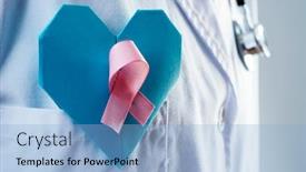  Presentation with blue ribbon - PPT layouts with closeup-of-a-doctor-man background and a light blue colored foreground