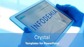  Presentation with surgical gloves - Amazing slide set having closeup-of-a-doctor-man backdrop and a teal colored foreground