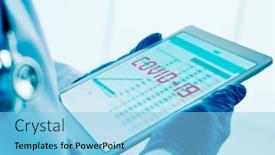  Presentation with surgical gloves - Presentation with closeup-of-a-doctor-man background and a light blue colored foreground