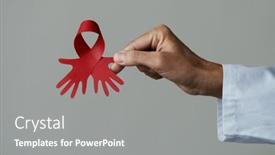  Presentation with holding hands - Presentation featuring closeup-of-a-doctor-man background and a gray colored foreground