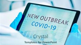  Presentation with surgical gloves - Cool new slide set with closeup-of-a-doctor-man backdrop and a light blue colored foreground