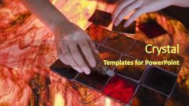  Presentation with artist - Colorful presentation theme enhanced with closeup of a female artist backdrop and a tawny brown colored foreground