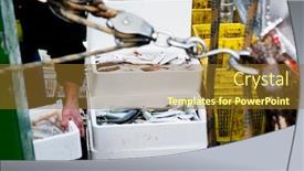  Presentation with fishing boat - PPT layouts with closeup-of-a-fisherman background and a tawny brown colored foreground