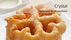  Presentation with dessert - Presentation theme having closeup-of-a-flor-frita background and a lemonade colored foreground