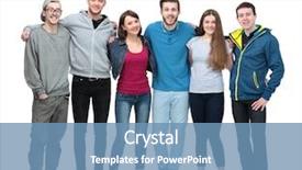  Presentation with team compass - Colorful slide set enhanced with closeup of a friendly student backdrop and a teal colored foreground