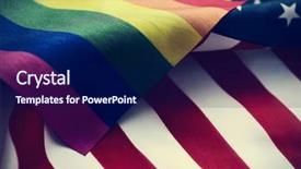  Presentation with gay pride - Audience pleasing theme consisting of closeup of a gay pride backdrop and a navy blue colored foreground