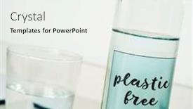  Presentation with plastic bottle - Presentation with closeup-of-a-glass-reusable background and a white colored foreground
