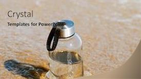  Presentation with seashore - Beautiful slide deck featuring closeup-of-a-glass-reusable backdrop and a soft green colored foreground