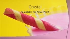  Presentation with biscuit - Cool new PPT theme with closeup-of-a-glass backdrop and a yellow colored foreground
