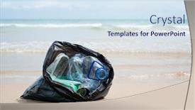  Presentation with beach bag - Presentation theme having closeup-of-a-gray-plastic background and a sky blue colored foreground