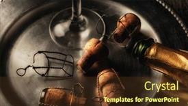  Presentation with champagne - PPT theme featuring closeup-of-a-group background and a tawny brown colored foreground