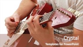  Presentation with focus - PPT layouts enhanced with closeup of a guitarist playing background and a red colored foreground