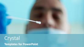  Presentation with surgical gloves - Slides with closeup-of-a-healthcare-worker background and a light blue colored foreground