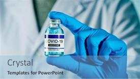  Presentation with surgical gloves - PPT theme featuring closeup-of-a-healthcare-worker background and a light blue colored foreground