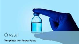  Presentation with surgical gloves - PPT theme consisting of closeup-of-a-healthcare background and a arctic colored foreground