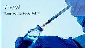  Presentation with surgical gloves - Audience pleasing slide deck consisting of closeup-of-a-healthcare backdrop and a cool aqua colored foreground