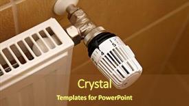  Presentation with heating ventilation - Slide deck having christmas fresh evergreen tree twigs background and a light gray colored foreground