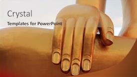  Presentation with buddha - Cool new presentation design with flakes at big buddha temple backdrop and a coral colored foreground