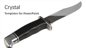  Presentation with hunting - Audience pleasing presentation theme consisting of closeup of a hunting knife backdrop and a white colored foreground
