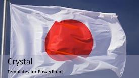  Presentation with japanese - Audience pleasing PPT theme consisting of closeup of a japanese flag backdrop and a light blue colored foreground