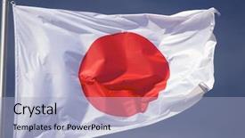  Presentation with japanese - Colorful presentation theme enhanced with closeup of a japanese flag backdrop and a light blue colored foreground