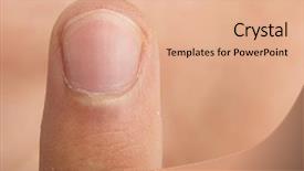  Presentation with ladies finger - Beautiful PPT layouts featuring closeup of a male finger backdrop and a coral colored foreground