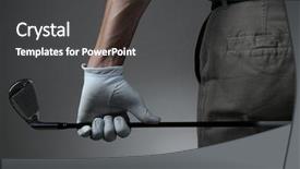  Presentation with golf - Slide deck consisting of closeup of a male golfer background and a dark gray colored foreground