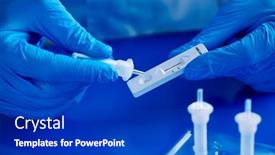  Presentation with antigen test - PPT theme enhanced with closeup-of-a-male-healthcare background and a royal blue colored foreground