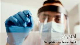  Presentation with blue shield - Amazing presentation design having closeup-of-a-male-healthcare backdrop and a mint green colored foreground