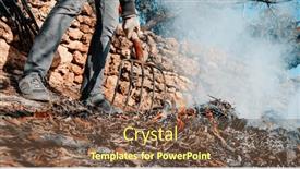  Presentation with plant - Presentation design enhanced with closeup-of-a-man-burning background and a tawny brown colored foreground