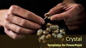  Presentation with eating - Amazing slide deck having closeup-of-a-man-eating backdrop and a tawny brown colored foreground