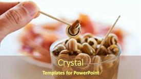  Presentation with eating - Colorful slide deck enhanced with closeup-of-a-man-eating backdrop and a red colored foreground