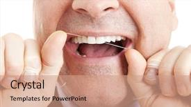  Presentation with teeth - Audience pleasing slides consisting of closeup of a man flossing backdrop and a coral colored foreground