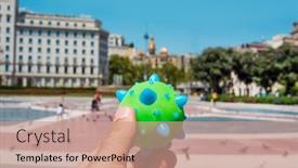  Presentation with popular - Presentation design with closeup-of-a-man-holding background and a coral colored foreground