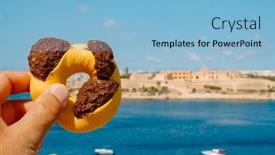  Presentation with malta - PPT layouts enhanced with closeup-of-a-man-holding background and a light blue colored foreground