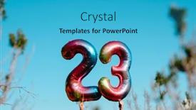  Presentation with number - Presentation theme consisting of closeup-of-a-man-holding background and a teal colored foreground