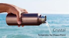  Presentation with pouring water - PPT theme enhanced with closeup-of-a-man-pouring background and a light blue colored foreground