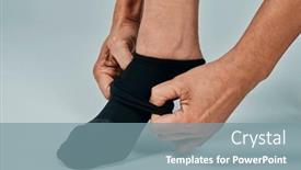  Presentation with white - Presentation theme having closeup-of-a-man-putting background and a seafoam green colored foreground