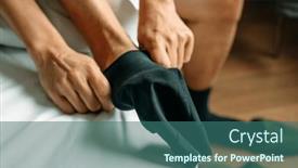  Presentation with bed - PPT theme enhanced with closeup-of-a-man-putting background and a ocean colored foreground