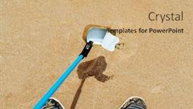  Presentation with clean - Audience pleasing PPT theme consisting of closeup-of-a-man-seen backdrop and a coral colored foreground