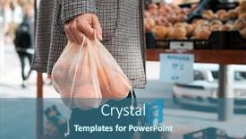  Presentation with plastic pollution - Colorful PPT theme enhanced with closeup-of-a-man-shopping backdrop and a ocean colored foreground