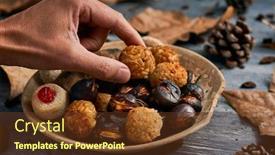  Presentation with sweet potato - Theme consisting of closeup-of-a-man-taking background and a tawny brown colored foreground