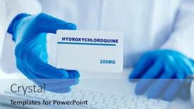  Presentation with surgical gloves - Cool new PPT layouts with closeup-of-a-man-wearing backdrop and a light blue colored foreground