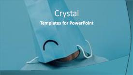  Presentation with paper bag - Presentation enhanced with closeup-of-a-man-wearing background and a teal colored foreground