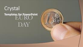  Presentation with euro - Presentation theme having closeup-of-a-man background and a gray colored foreground