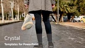  Presentation with plastic pollution - Slides with closeup-of-a-man background and a gray colored foreground